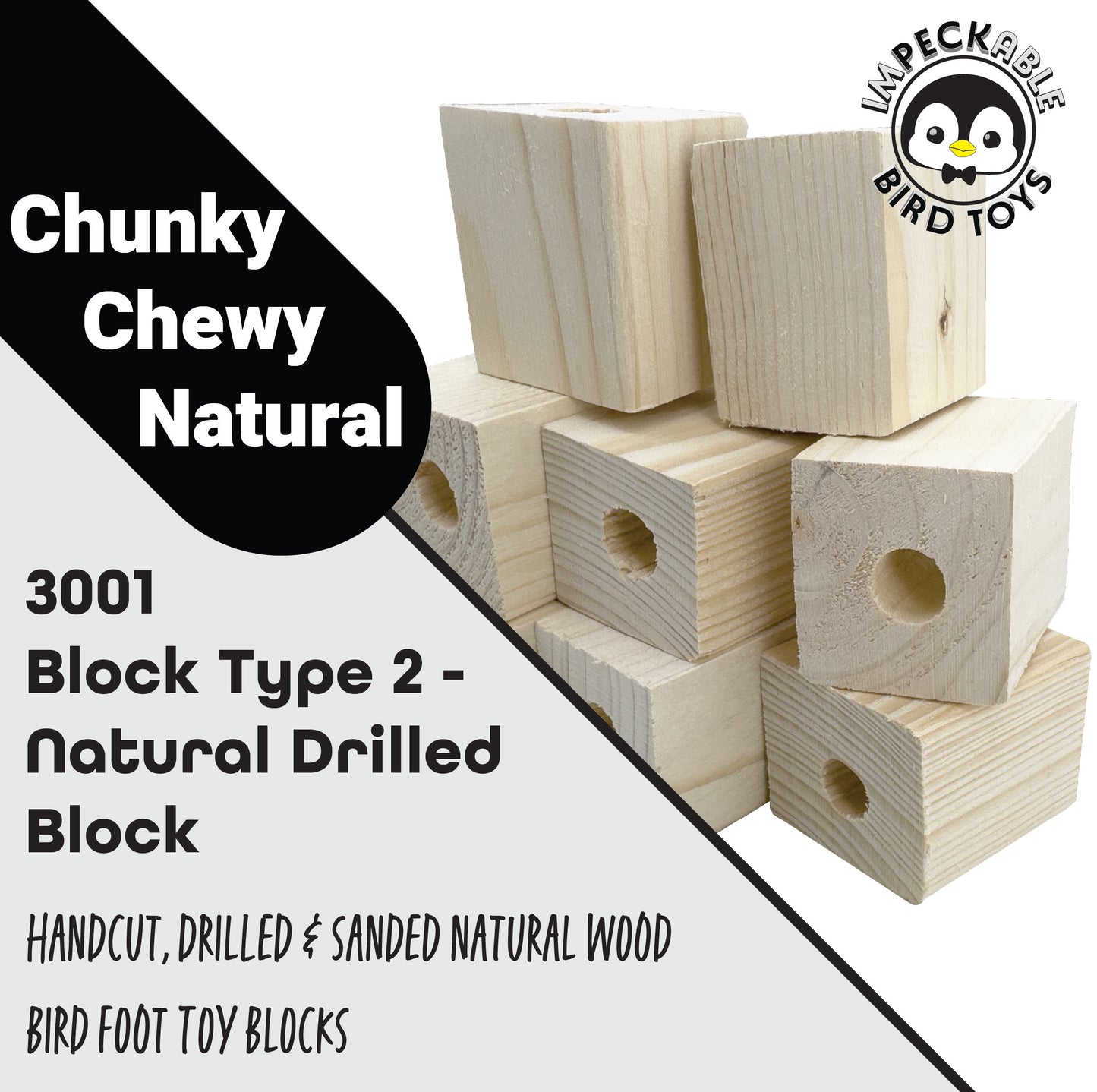 3001 Block Type 2 - Natural Drilled Block