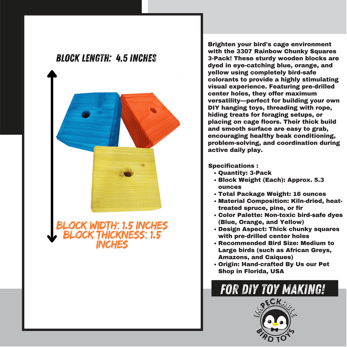 3307 Block Type 7 - Rainbow Chunky Squares