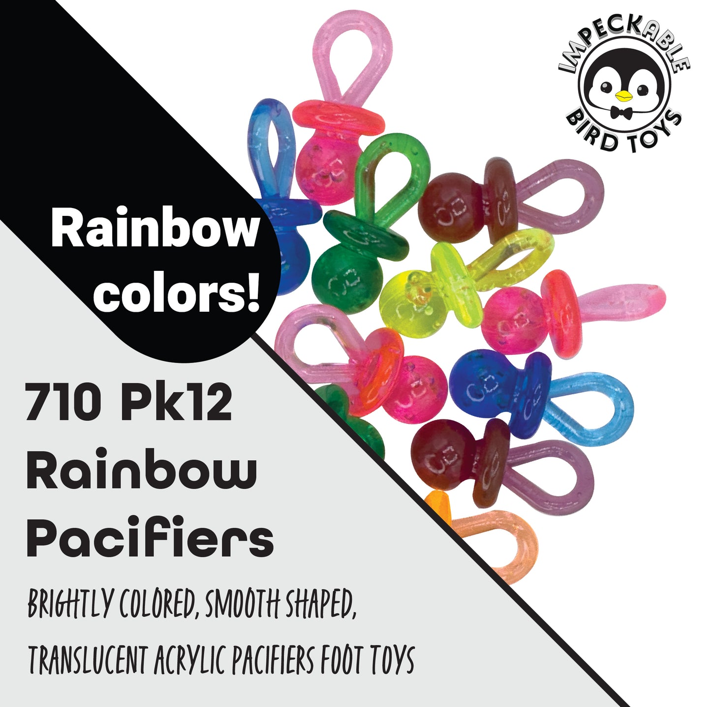 710 Pk12 Rainbow Pacifiers
