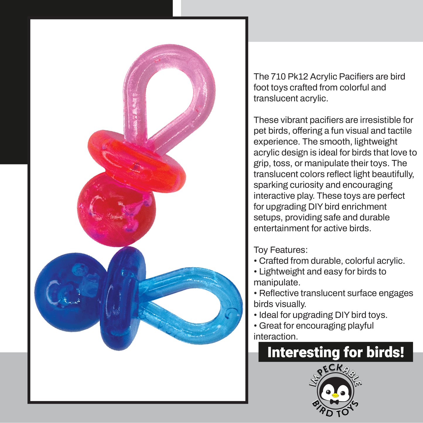 710 Pk12 Rainbow Pacifiers