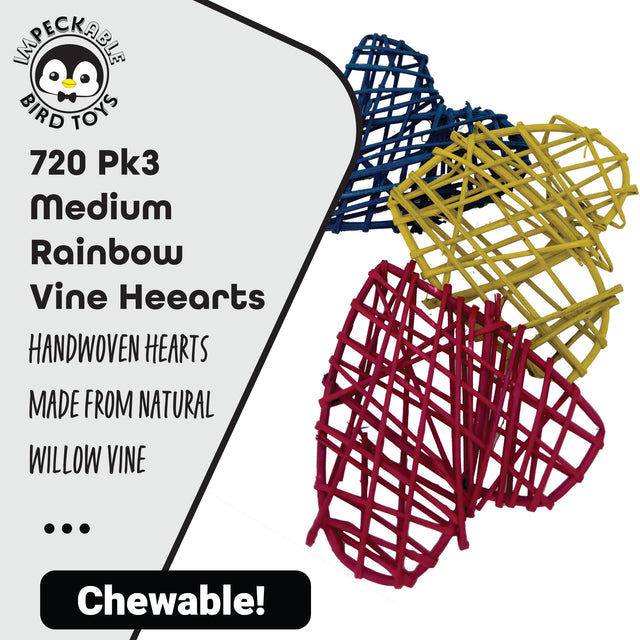 720 Pk3 Medium Rainbow Vine Hearts