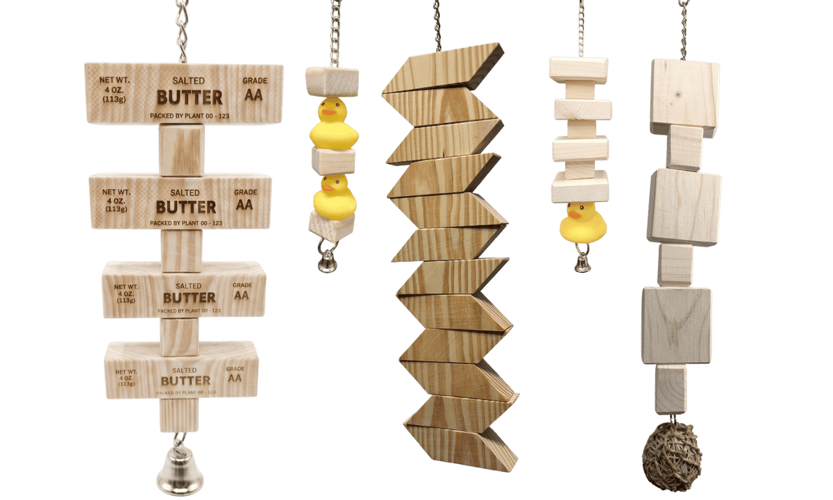 Handcrafted Wood Cage Toys